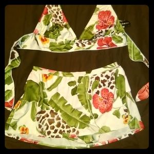 Endless Sun skirted bikini set flowers wireless